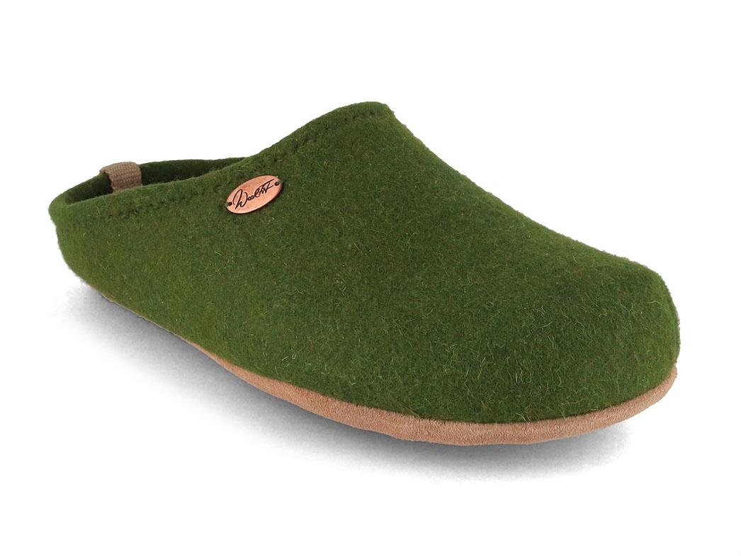 WoolFit� Barefoot vilten pantoffels met veel teenruimte, groen