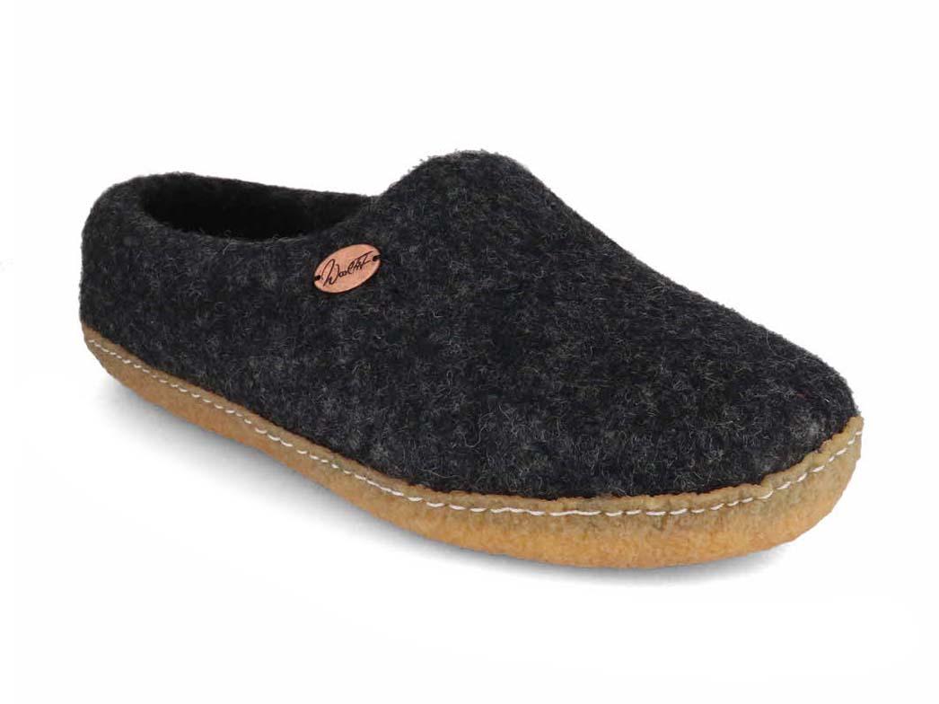 WoolFit� Footprint met Natuurlijke Rubberen Zool, Grafiet