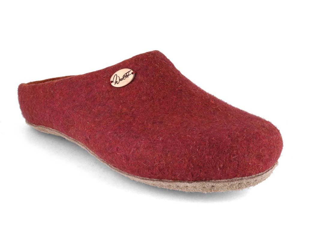 WoolFit� Step Zomer Vilten Pantoffels, rood + oranje