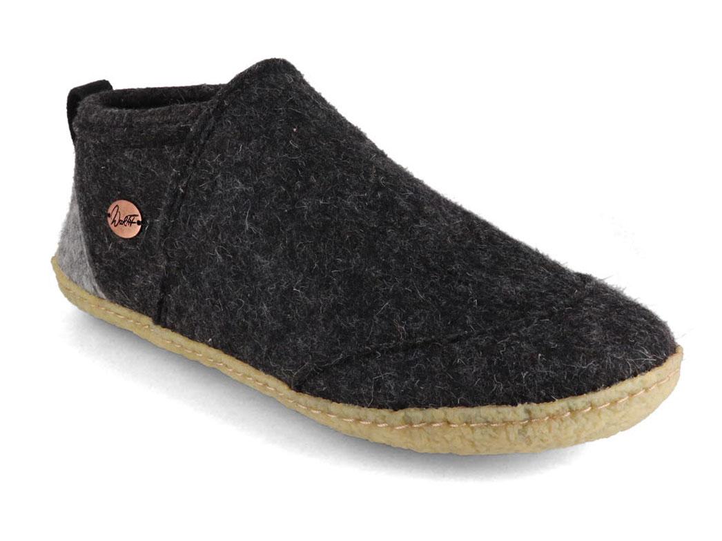 WoolFit� Taiga met Natuurlijke Rubberen Zool, donkergrijs
