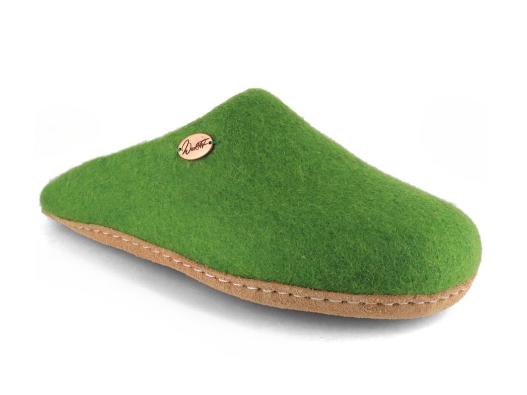 WoolFit� Tibet Vilten Pantoffels, grasgroen