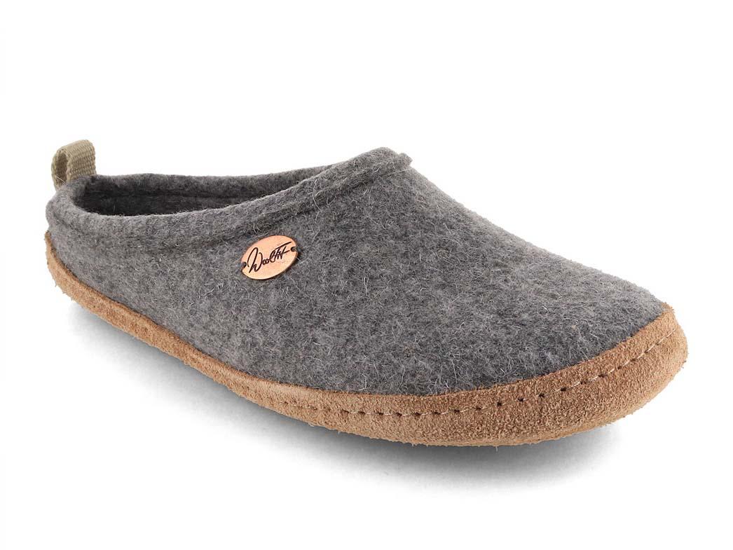 WoolFit� Tundra Duurzame Vilten Pantoffels, lichtgrijs