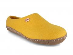 WoolFit� vilten pantoffels Footprint geel - hausschuh.nl