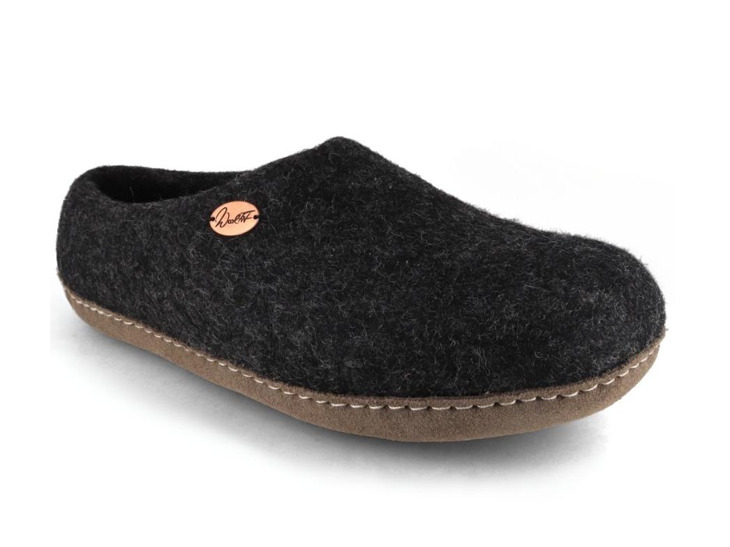 WoolFit� Vilten Pantoffels Footprint, Grafiet