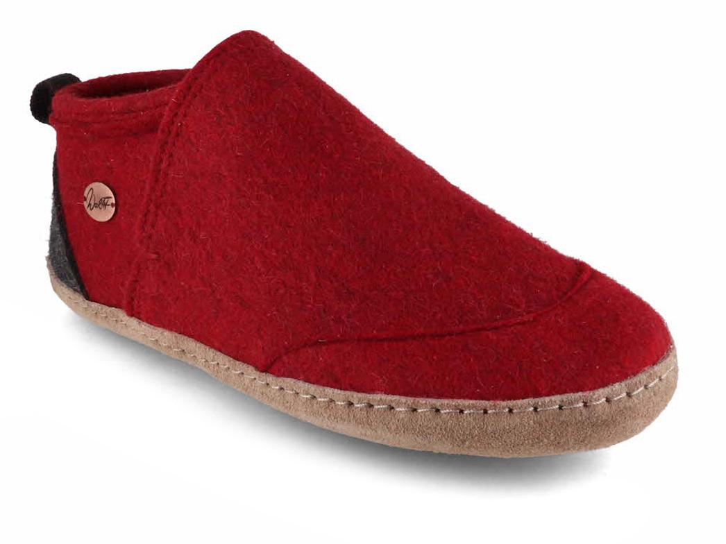 WoolFit� Vilten Pantoffels Taiga, Donkerrood