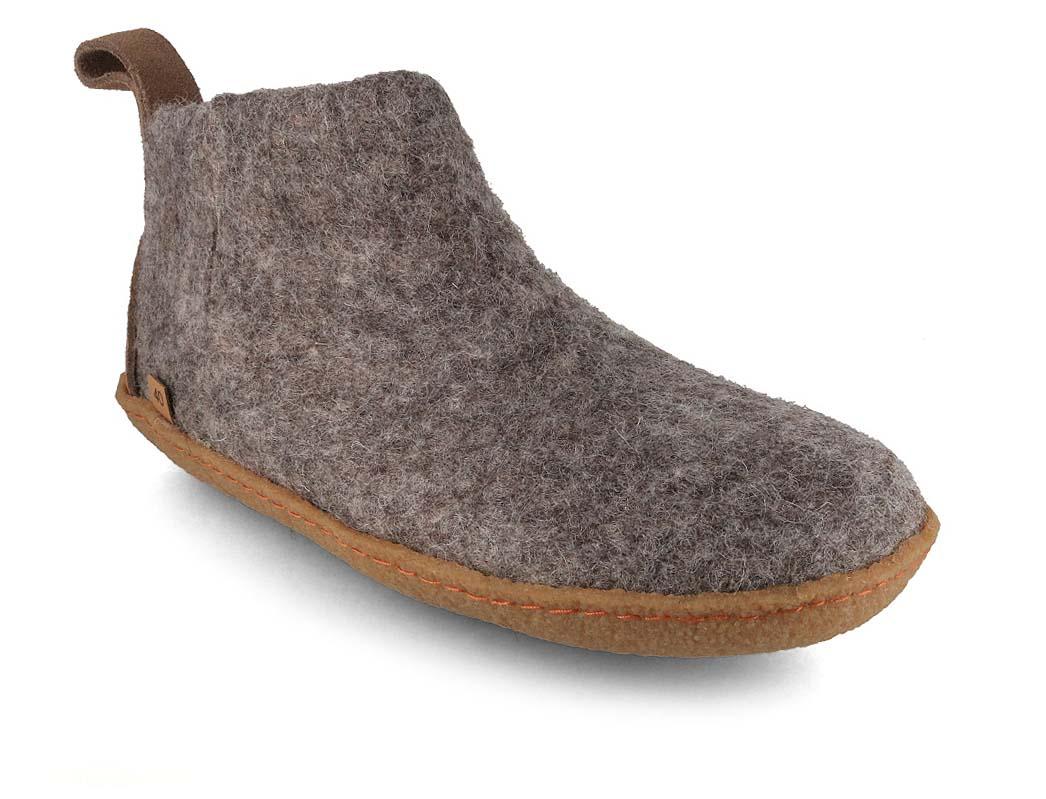 WoolFit� Yeti Barfu�h�ttenschuhe met Natuurlijke Rubberen Zool, steengrijs