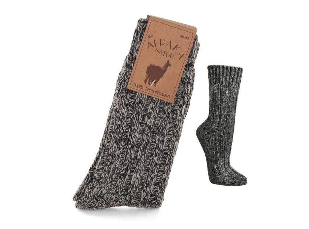 WoolFit� alpaca wollen sokken van 100% natuurlijke wol extra warm, zwart en wit