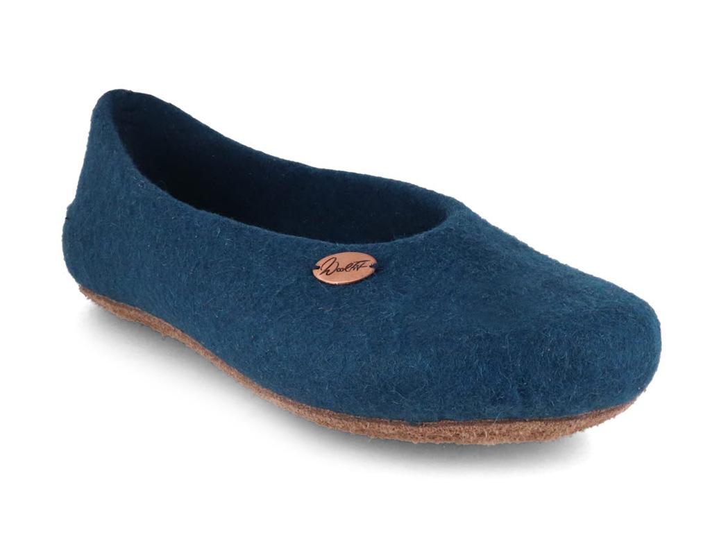 WoolFit� damespantoffels Ballerina , blauw