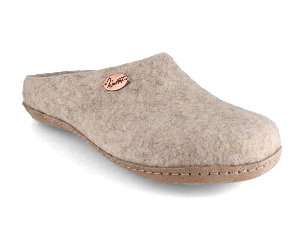 WoolFit� handgevilte Pantoffels Classic, beige