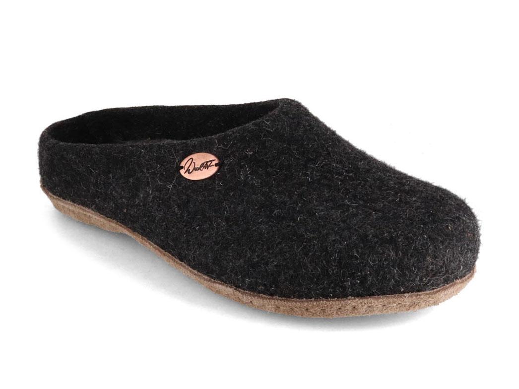 WoolFit� handgevilte Pantoffels Classic, grafiet