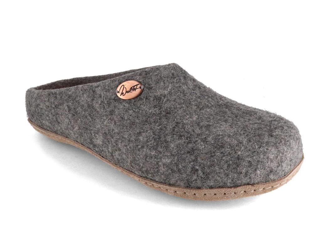 WoolFit� handgevilte Pantoffels Classic, lichtgrijs