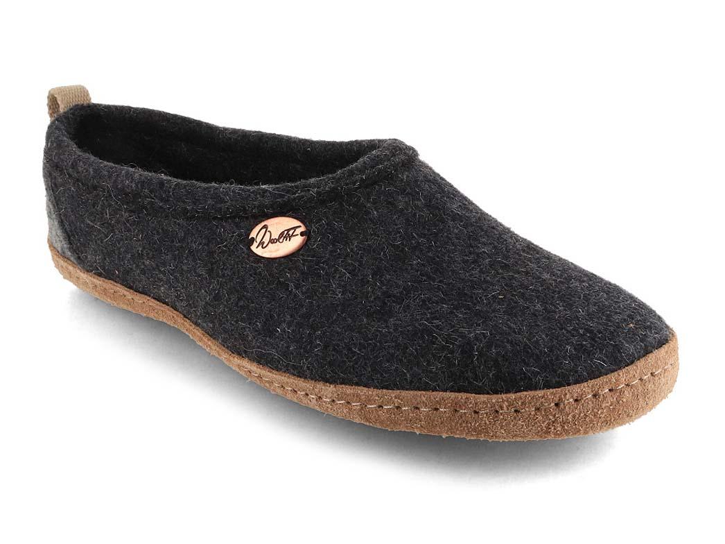 WoolFit� hoge vilten pantoffels Highland, donkergrijs.