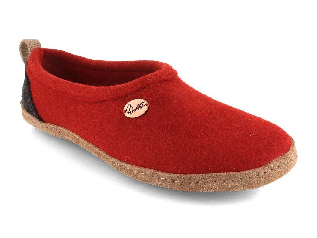WoolFit� hoge vilten pantoffels Highland, rood