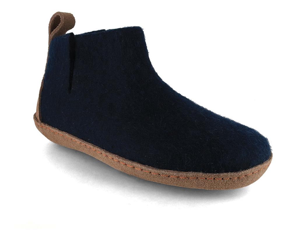 WoolFit� hoge vilten pantoffels Yeti, blauw