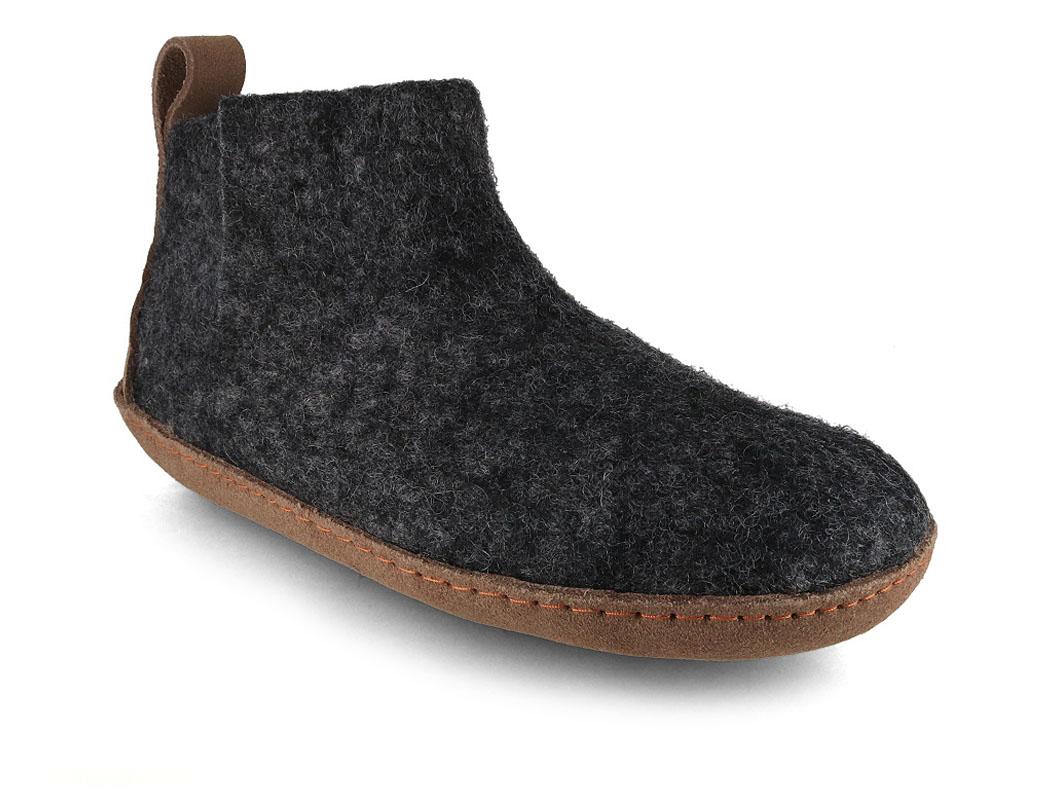 WoolFit� hoge vilten pantoffels Yeti, grafiet