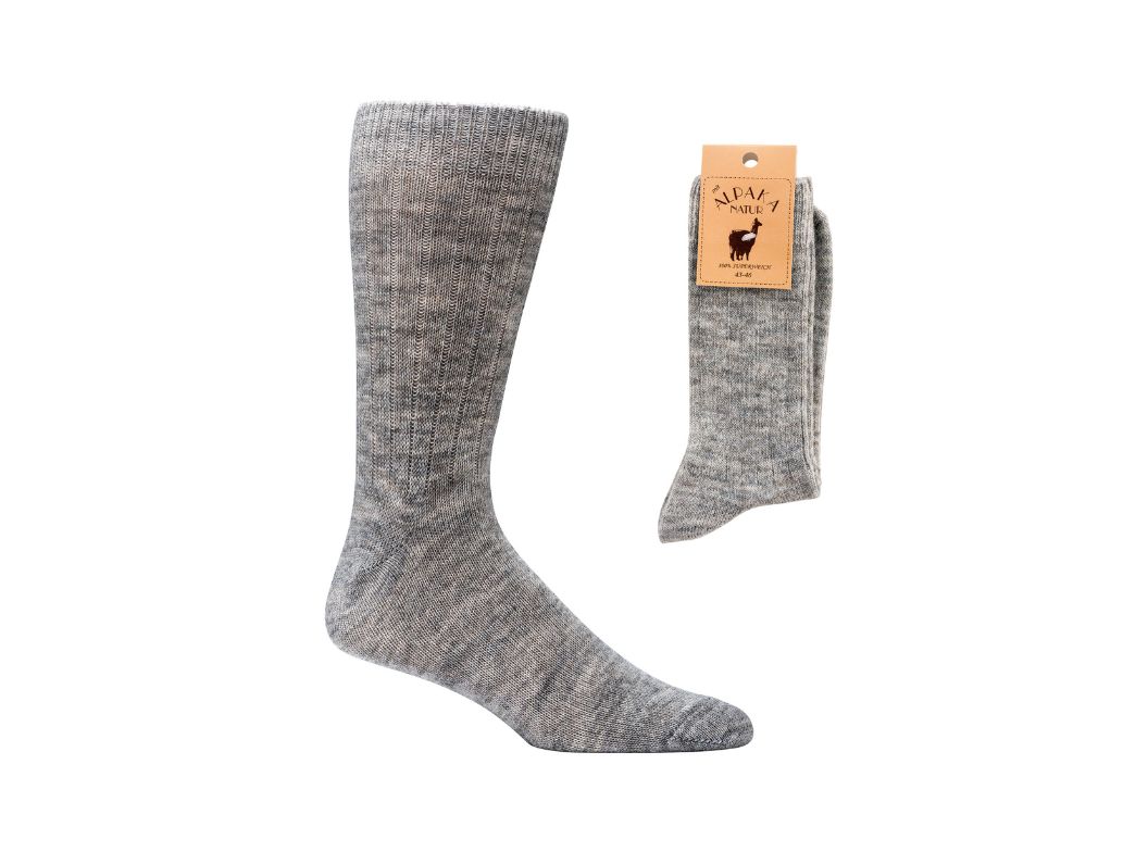 WoolFit� sokken van alpacawol, warm, machinewasbaar, geschikt voor dagelijks gebruik, grijs