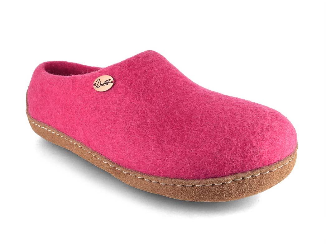 WoolFit� vilten pantoffels Footprint, roze