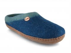 WoolFit� vilten pantoffels met voetbed & leren zool She