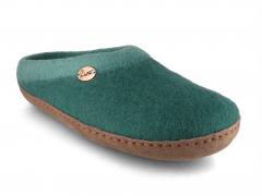 WoolFit� vilten pantoffels met voetbed & leren zool She
