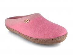 WoolFit� vilten pantoffels met voetbed & leren zool She